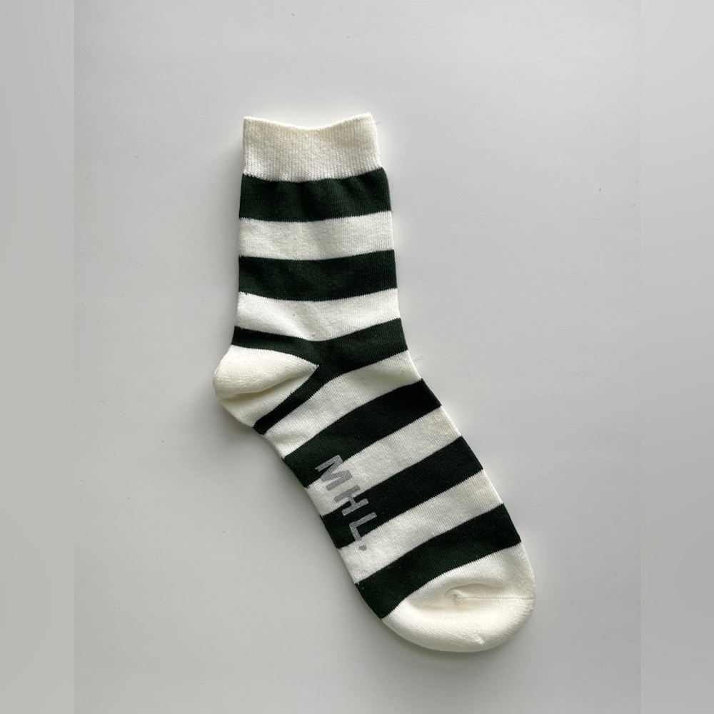Margaret Howell MHL Black and White Striped Women's Casual Socks